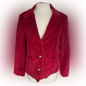 L.L.Bean Women’s Corduroy Blazer in Red Size 0